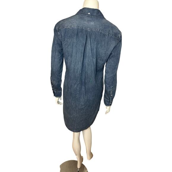 Rag & Bone Chambray Long Sleeve Button Down Dress Size Small - Picture 5 of 9